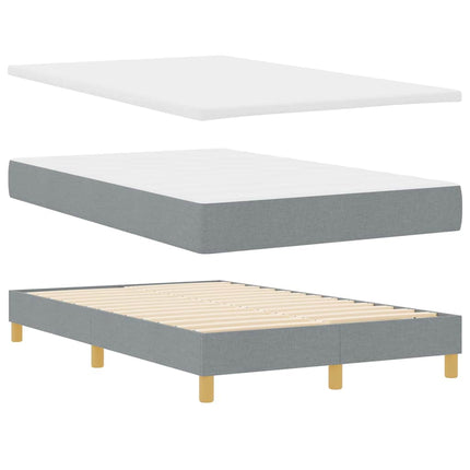 Box spring seng med pude Lysegrå 120 x 200 cm Stof