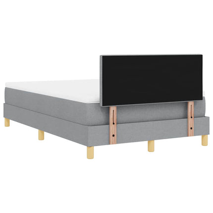 Box spring seng med pude Lysegrå 120 x 200 cm Stof