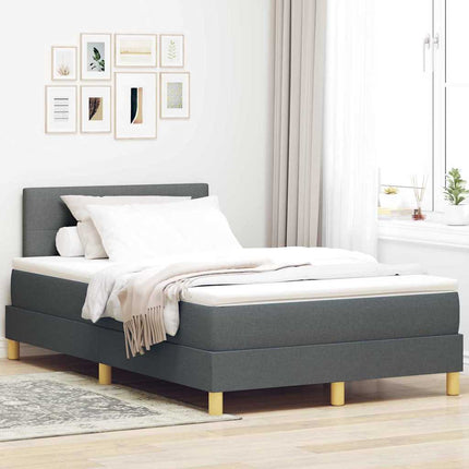 Box spring seng med pude Mørkegrå 120 x 200 cm Stof