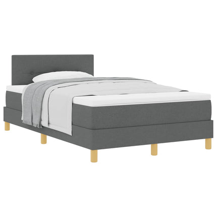 Box spring seng med pude Mørkegrå 120 x 200 cm Stof