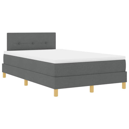 Box spring seng med pude Mørkegrå 120 x 200 cm Stof