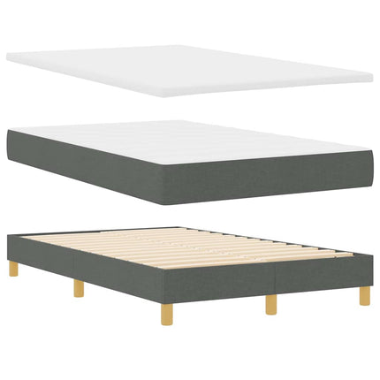 Box spring seng med pude Mørkegrå 120 x 200 cm Stof