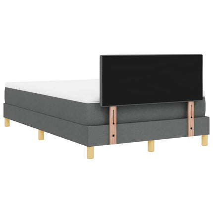 Box spring seng med pude Mørkegrå 120 x 200 cm Stof