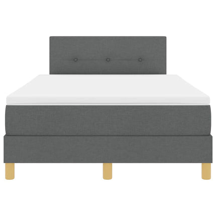 Box spring seng med pude Mørkegrå 120 x 200 cm Stof