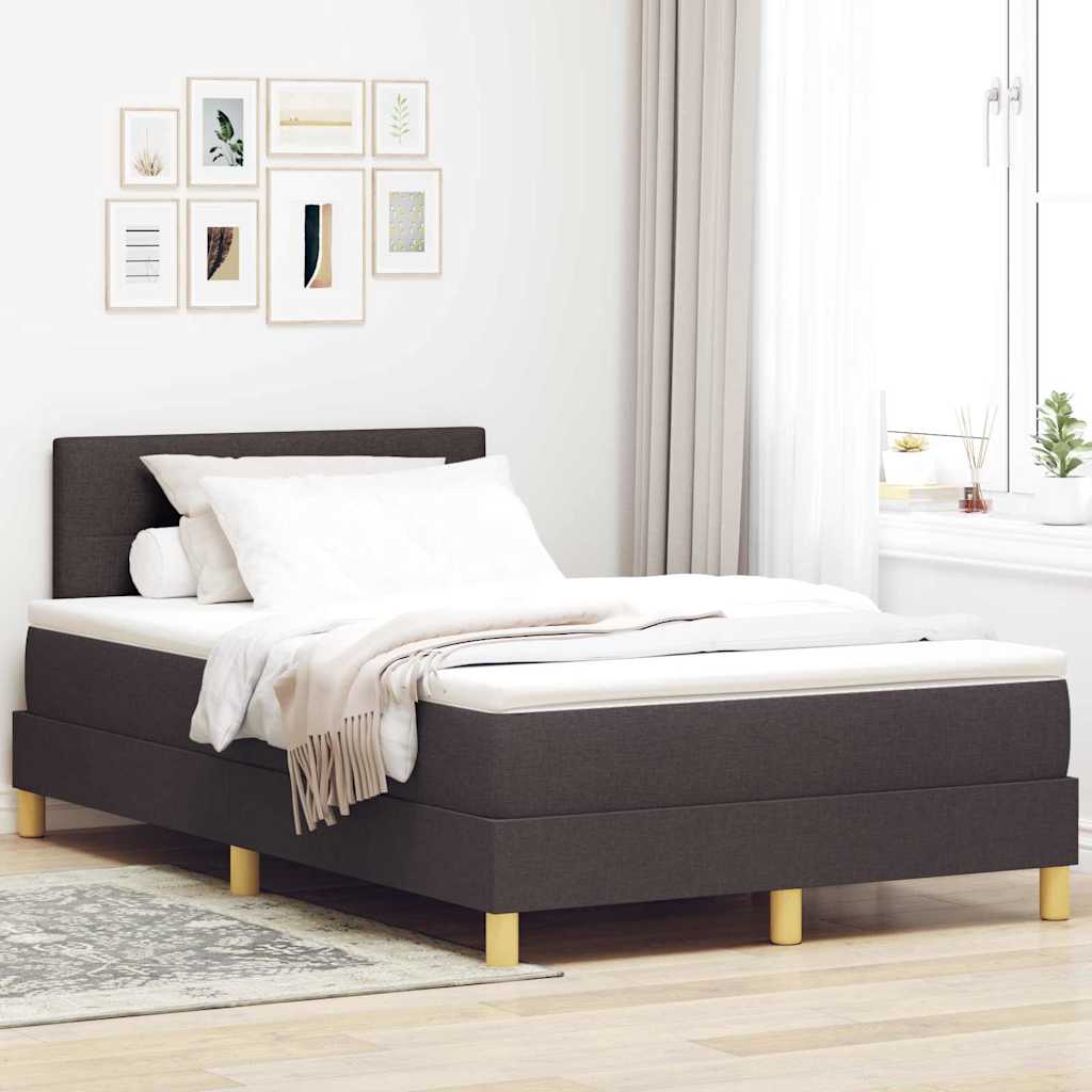 Box spring seng med pude Mrk Brun 120 x 200 cm Stof