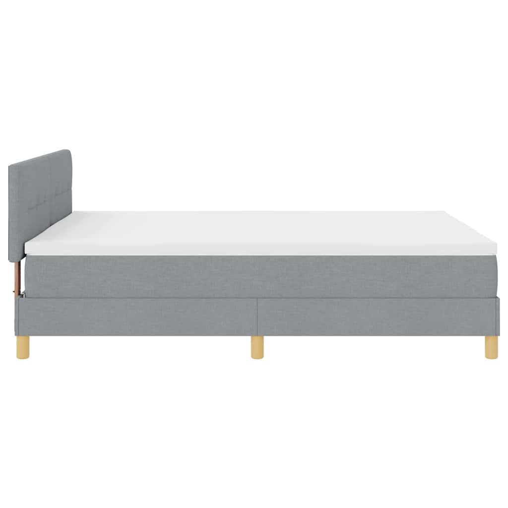 Box spring seng med pude Lysegrå 140 x 190 cm Stof