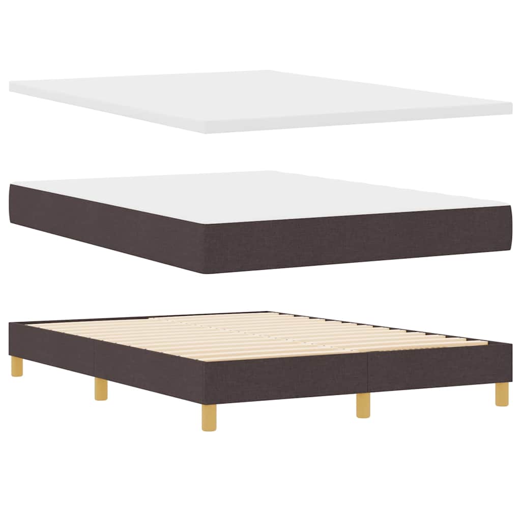 Box spring seng med pude Mørk Brun 140 x 190 cm Stof