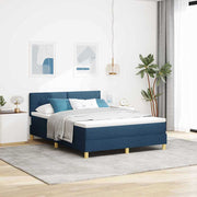 Box spring seng med pude med hovedgærde Blå 140 x 190 cm Stof
