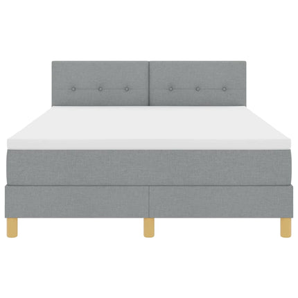 Box spring seng med pude Lysegrå 140 x 200 cm Stof