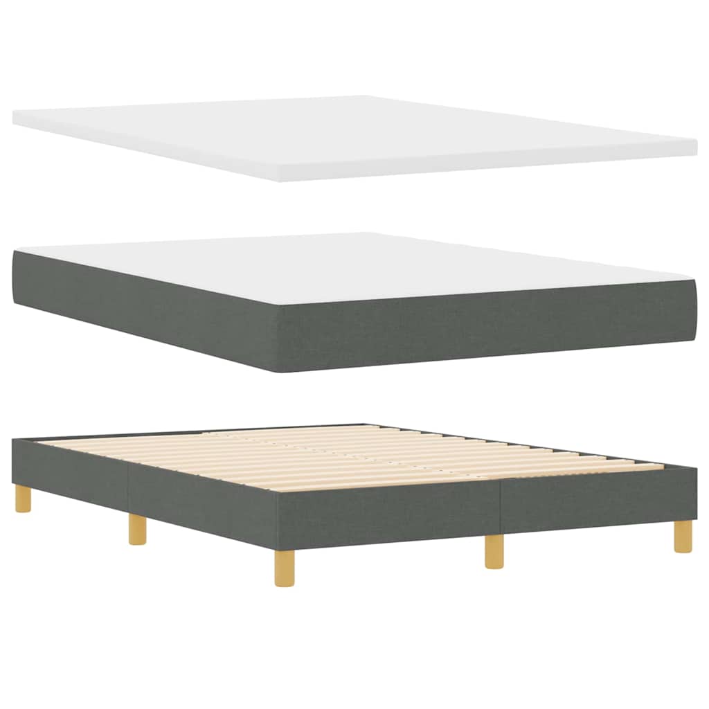 Box spring seng med pude Mørkegrå 140 x 200 cm Stof