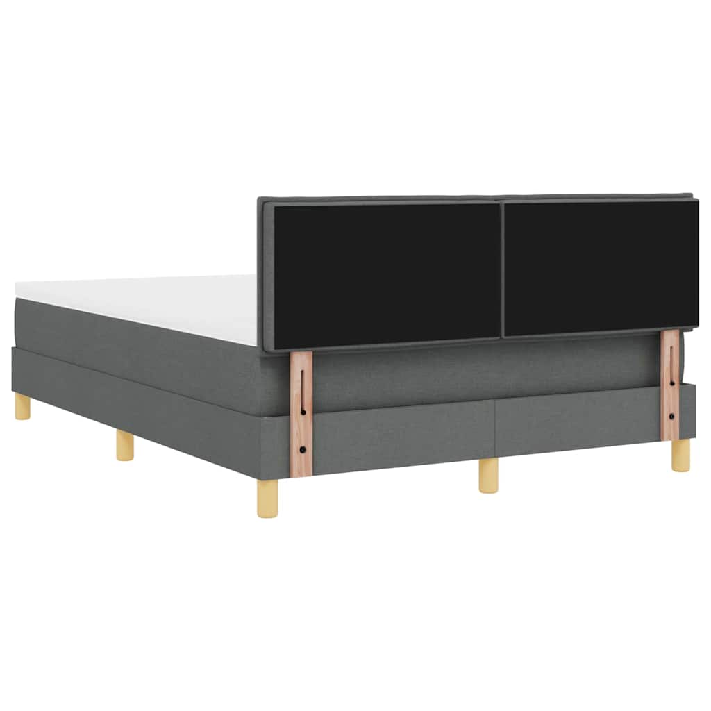 Box spring seng med pude Mørkegrå 140 x 200 cm Stof