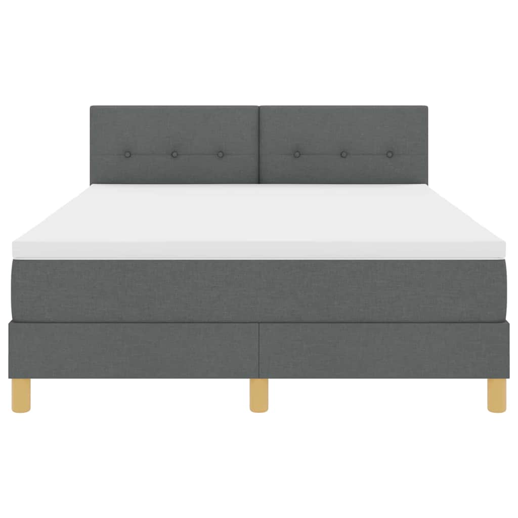 Box spring seng med pude Mørkegrå 140 x 200 cm Stof