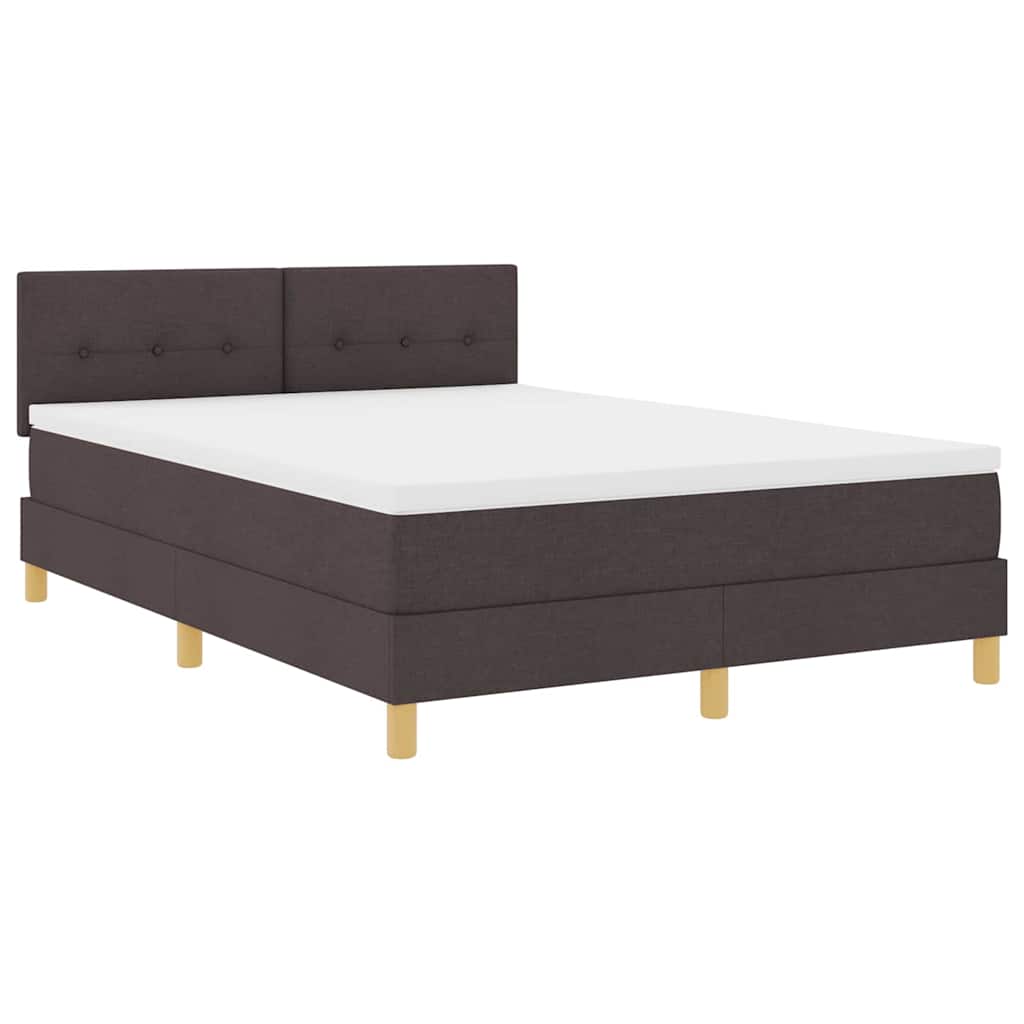 Box spring seng med pude Mørk Brun 140 x 200 cm Stof