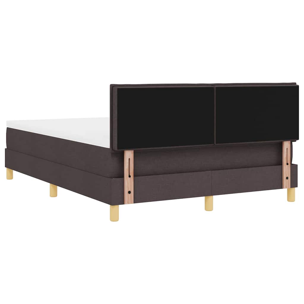 Box spring seng med pude Mørk Brun 140 x 200 cm Stof