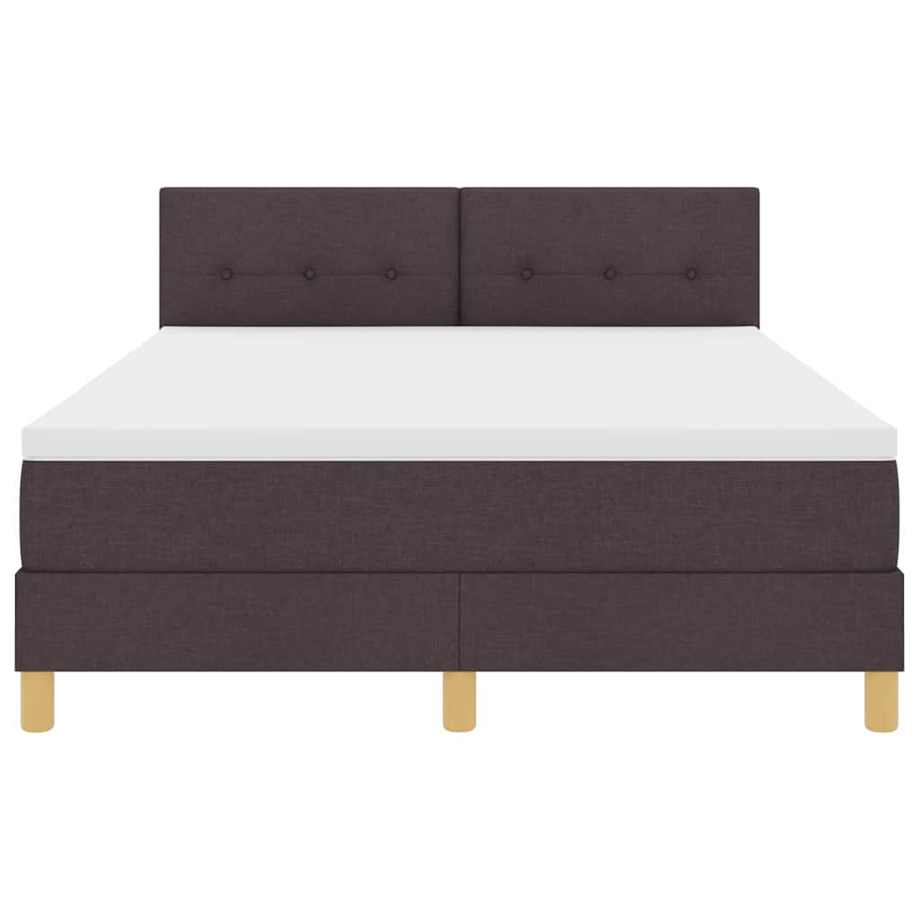 Box spring seng med pude Mørk Brun 140 x 200 cm Stof