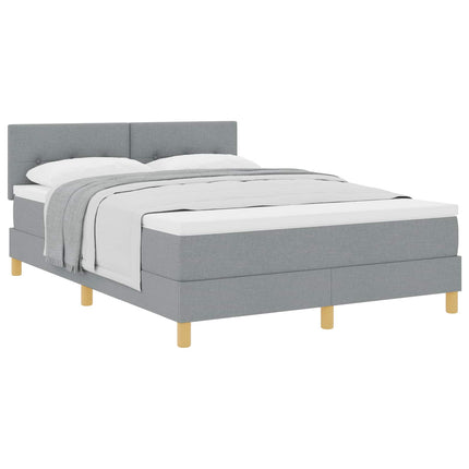 Box spring seng med pude Lysegrå 160 x 200 cm Stof
