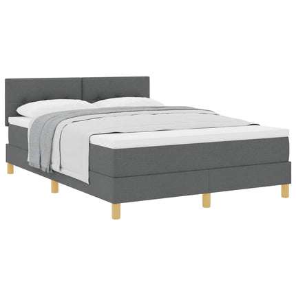 Box spring seng med pude Mørkegrå 160 x 200 cm Stof