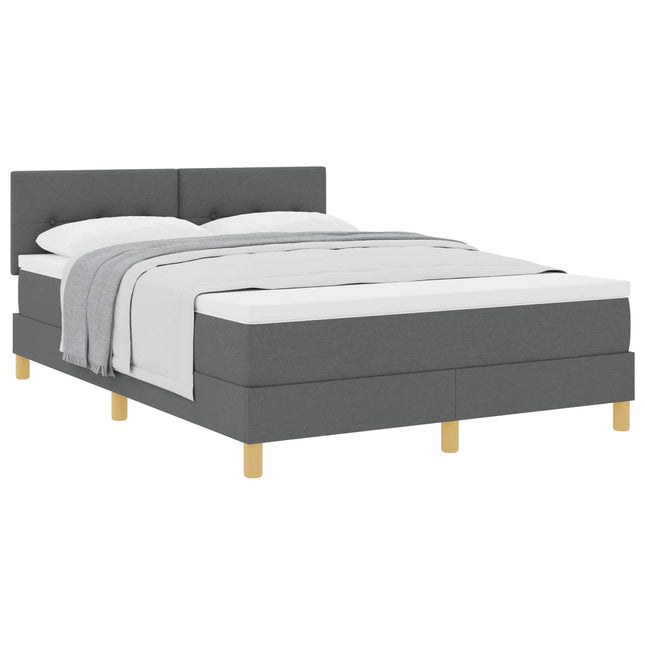 Box spring seng med pude Mørkegrå 160 x 200 cm Stof