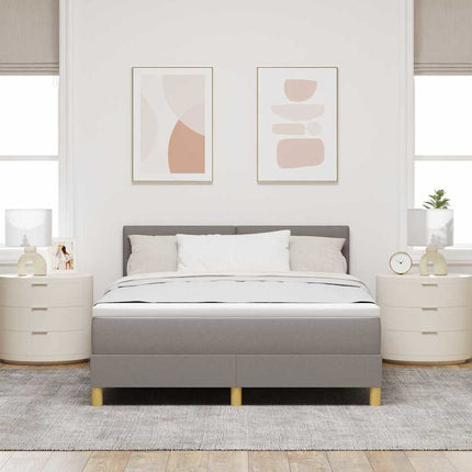 Box spring seng med pude Gråbrun 160 x 200 cm Stof