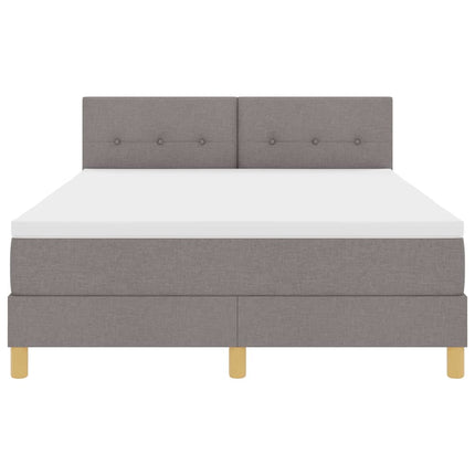 Box spring seng med pude Gråbrun 160 x 200 cm Stof