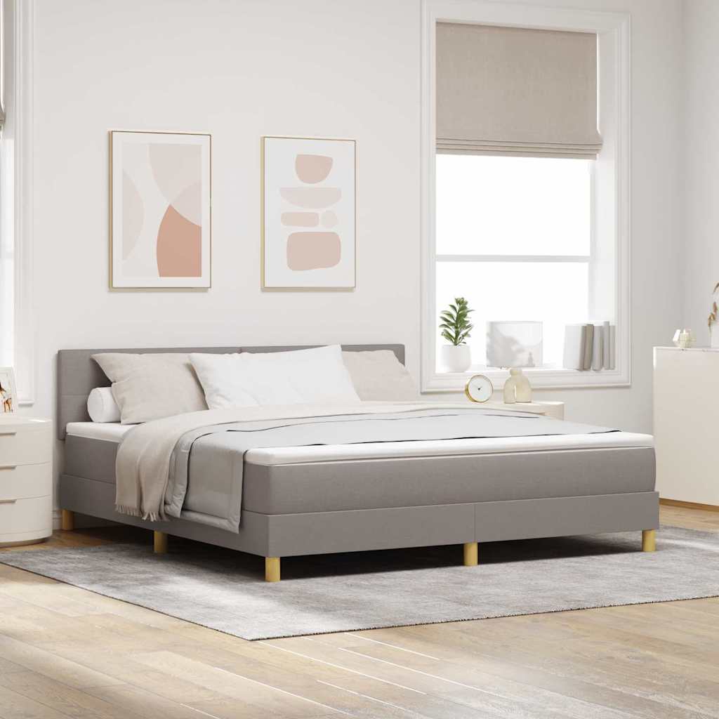 Box spring seng med pude Grbrun 180 x 200 cm Stof