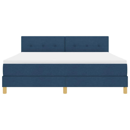 Box spring seng med pude med hovedgærde Blå 180 x 200 cm Stof