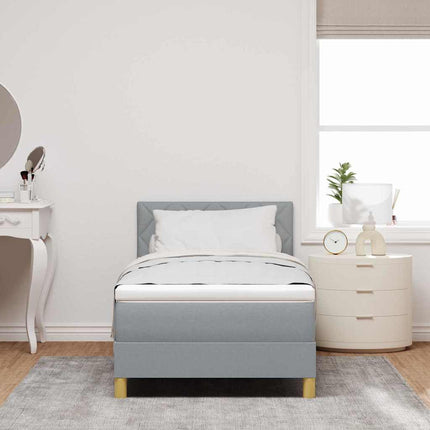 Box spring seng med pude Lysegrå 100 x 200 cm Stof