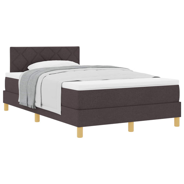 Box spring seng med pude Mørk Brun 120 x 200 cm Stof