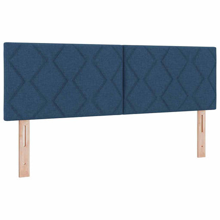 Box spring seng med pude med hovedgærde Blå 140 x 190 cm Stof