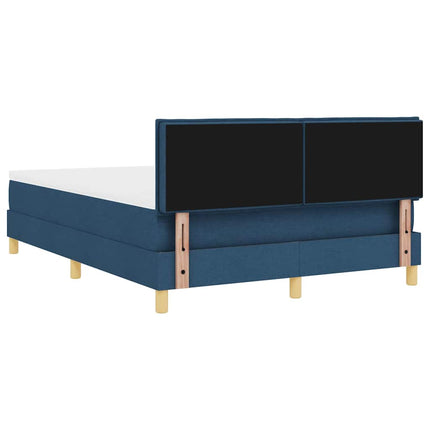 Box spring seng med pude med hovedgærde Blå 140 x 190 cm Stof