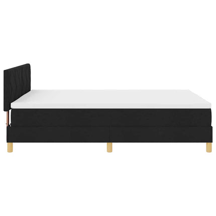Box spring seng med pude med hovedgærde Sort 140 x 200 cm Stof