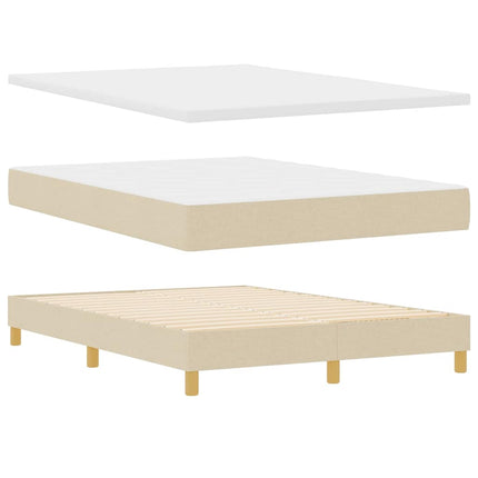 Box spring seng med pude med hovedgærde Creme 160 x 200 cm Stof