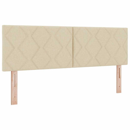 Box spring seng med pude med hovedgærde Creme 160 x 200 cm Stof