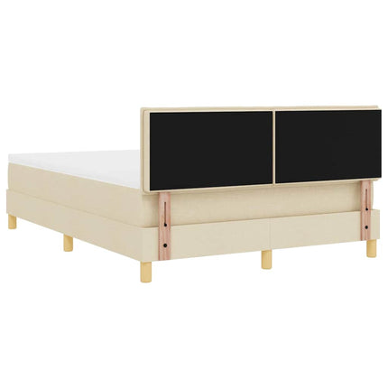 Box spring seng med pude med hovedgærde Creme 160 x 200 cm Stof