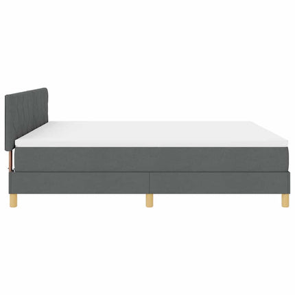 Box spring seng med pude Mørkegrå 180 x 200 cm Stof