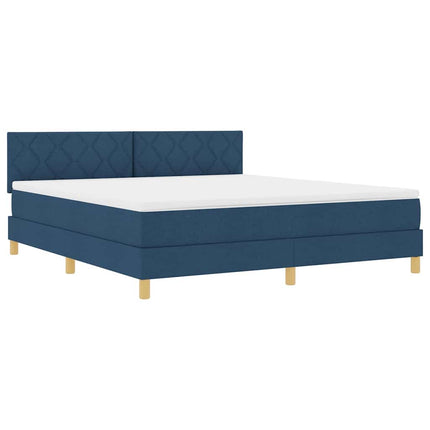 Box spring seng med pude med hovedgærde Blå 180 x 200 cm Stof