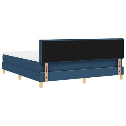 Box spring seng med pude med hovedgærde Blå 180 x 200 cm Stof