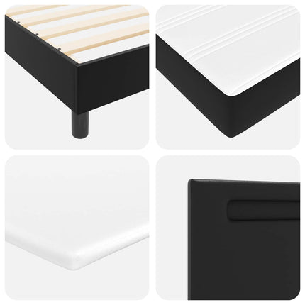 Box spring seng med LED-lysstrimler Sort 90 x 190 cm Kunstlæder