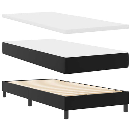 Box spring seng med LED-lysstrimler Sort 90 x 190 cm Kunstlæder