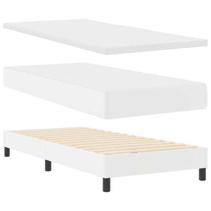 Box spring seng med madras Hvid 90 x 190 cm Kunstlæder
