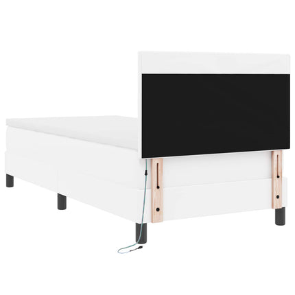 Box spring seng med madras Hvid 90 x 190 cm Kunstlæder