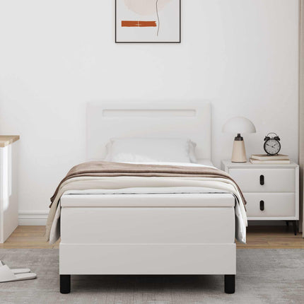 Box spring seng med madras Hvid 90 x 200 cm Kunstlæder