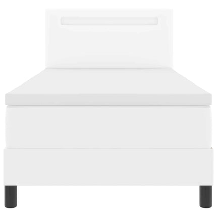 Box spring seng med hovedgærde Hvid 100 x 200 cm Kunstlæder