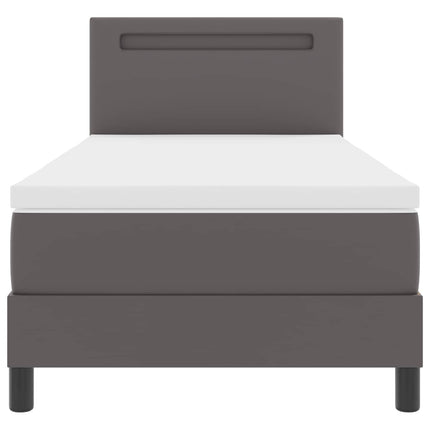 Box spring seng med madras Grå 100 x 200 cm Kunstlæder