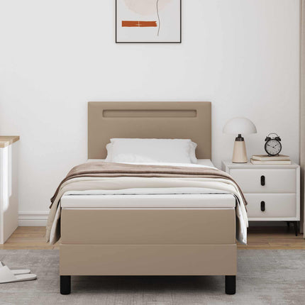 Box spring seng Cappuccino 100 x 200 cm Kunstlæder