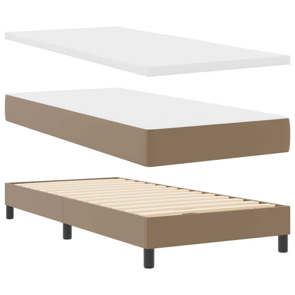 Box spring seng Cappuccino 100 x 200 cm Kunstlæder