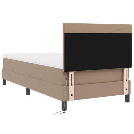 Box spring seng Cappuccino 100 x 200 cm Kunstlæder