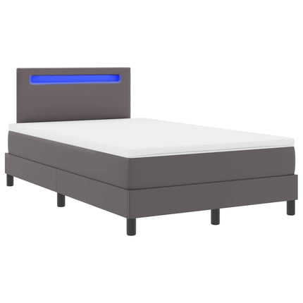 Box spring seng med madras Grå 120 x 190 cm Kunstlæder