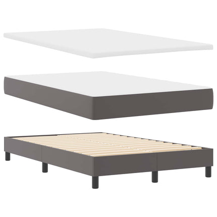 Box spring seng med madras Grå 120 x 190 cm Kunstlæder