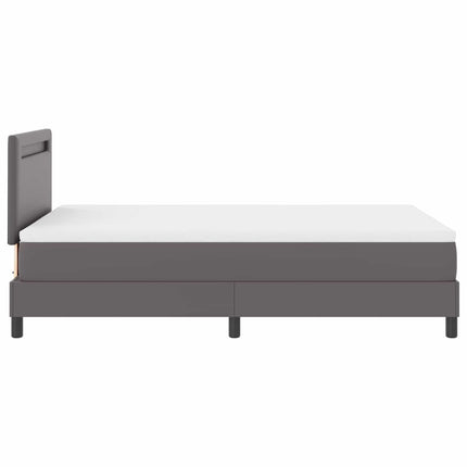 Box spring seng med madras Grå 120 x 190 cm Kunstlæder